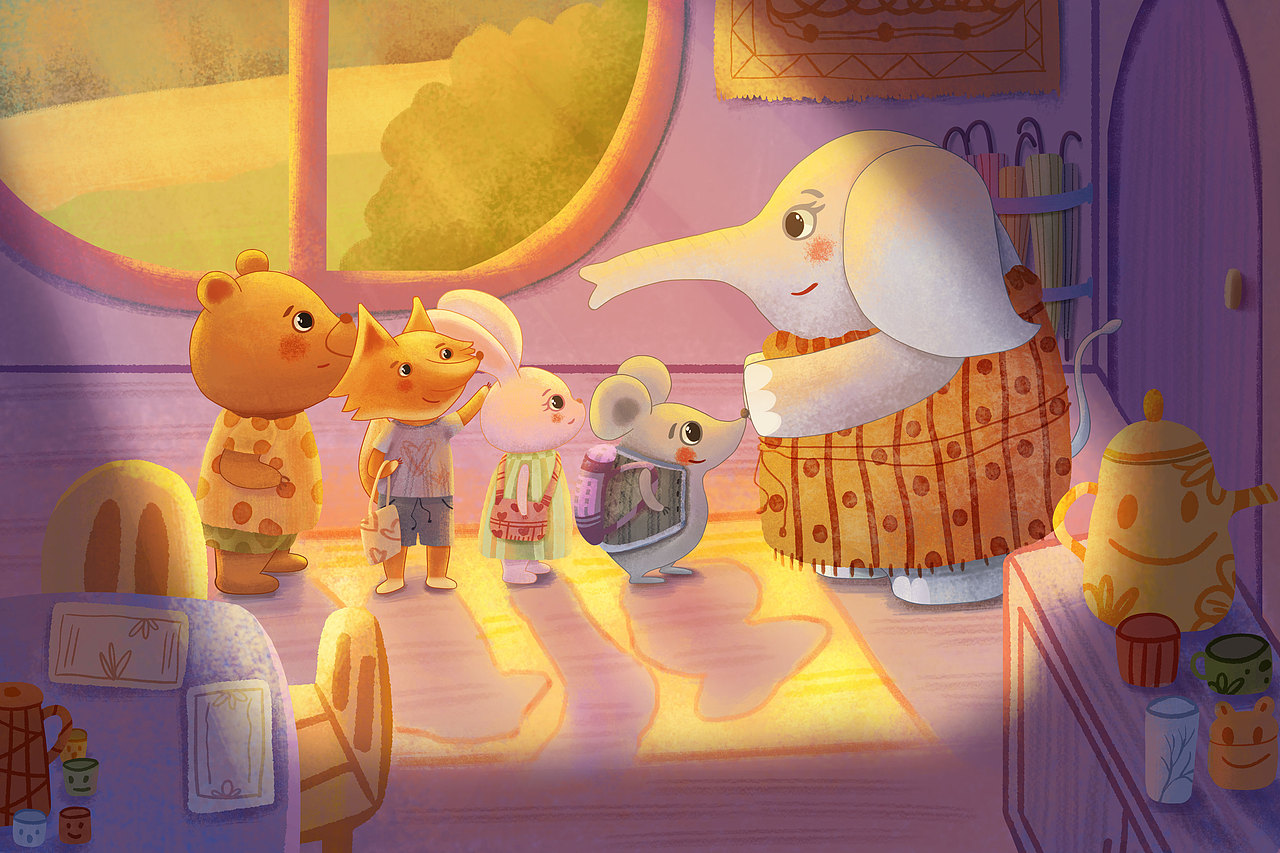 原創(chuàng)插畫(huà)【象媽媽的日托班】系列（圖ZMzY0Mjg0Mzg4） - 兒童插畫(huà) - 站酷設(shè)計(jì)師EvaZhengZ原創(chuàng)素材 - 站酷ZCOOL