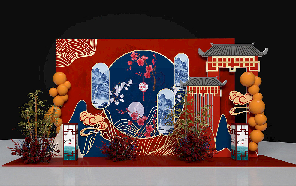 新中式 中式 国潮 新中式美陈 新中式舞台 新中式布置