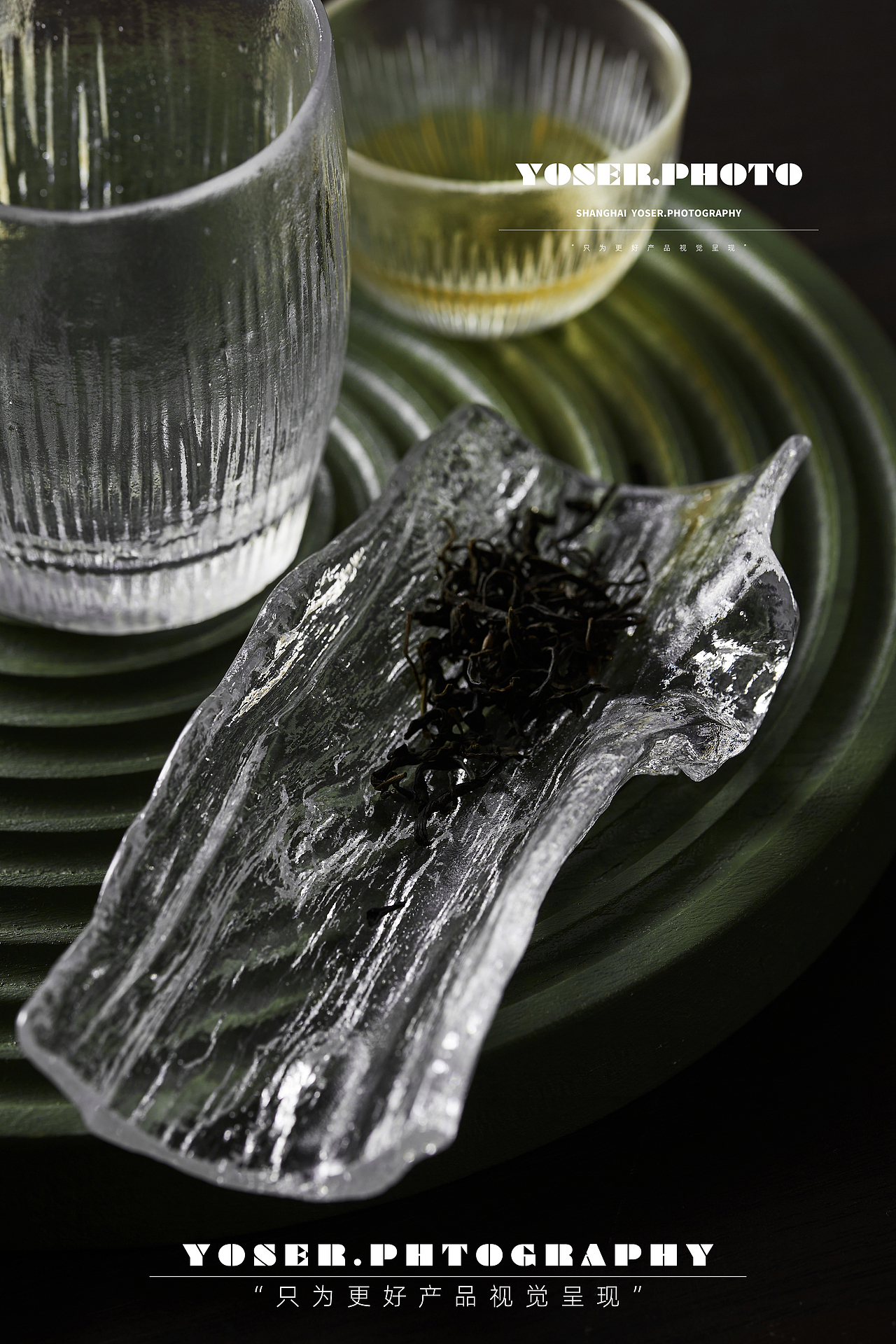 琉璃杯茶具拍摄