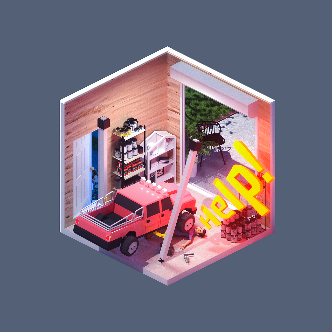 三维蜂巢行动-小房子help（图ZMzE3MzU4MzYw） - 场景 - 站酷设计师拟哒耶原创素材 - 站酷ZCOOL