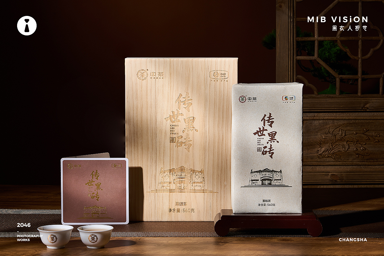 《中茶》传世黑砖 长沙黑衣人摄影