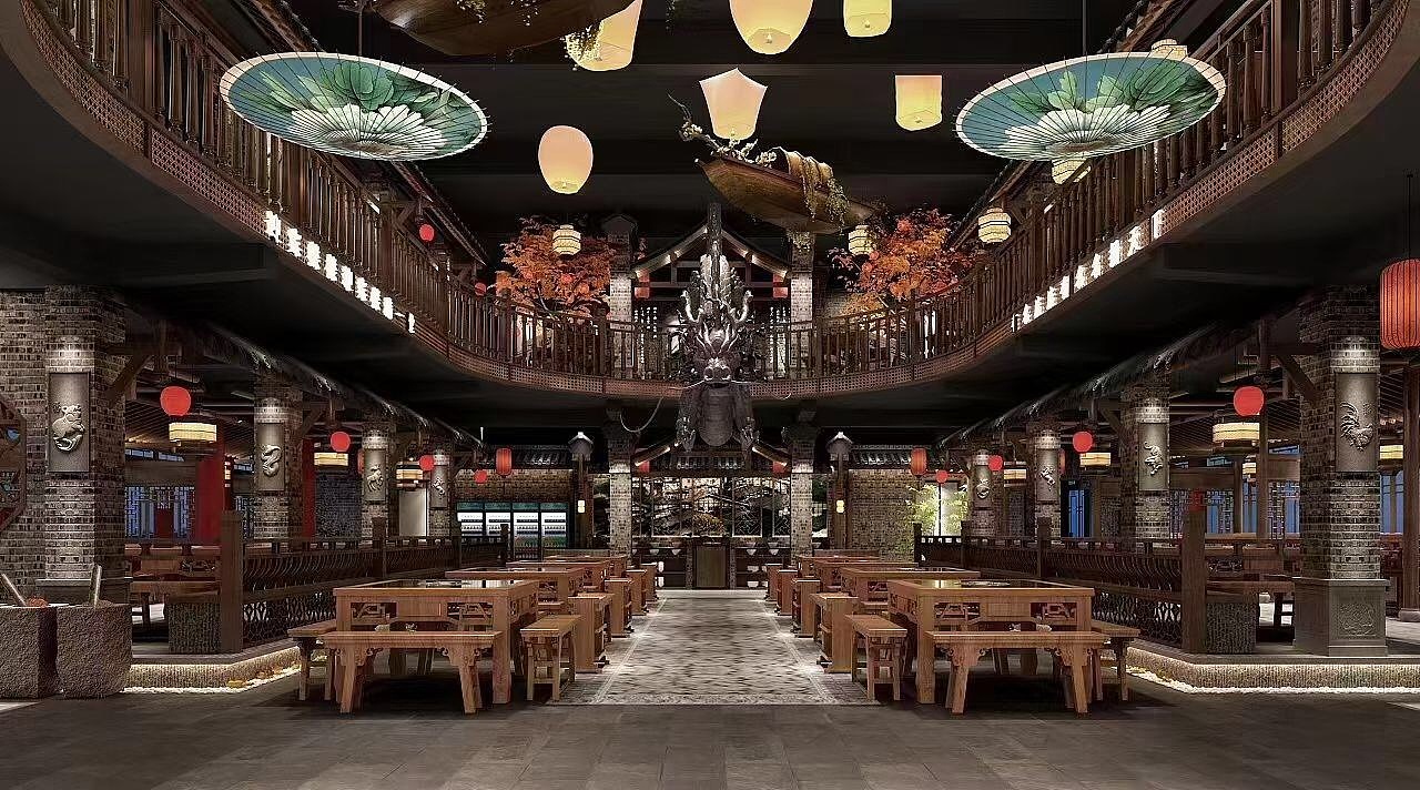 火锅店设计（图ZMzY3OTI1MTA0） - 酒店餐饮设计 - 站酷设计师桔子空间design原创素材 - 站酷ZCOOL