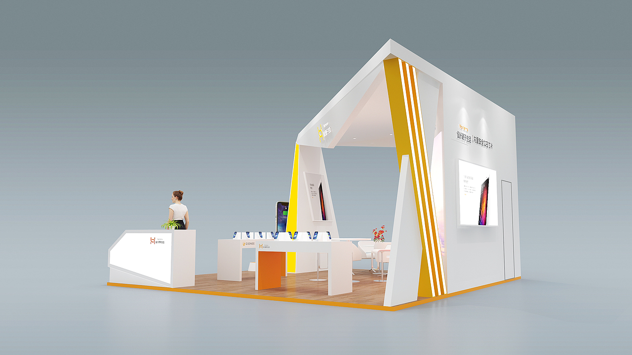 36平 四面开口 展台展厅设计