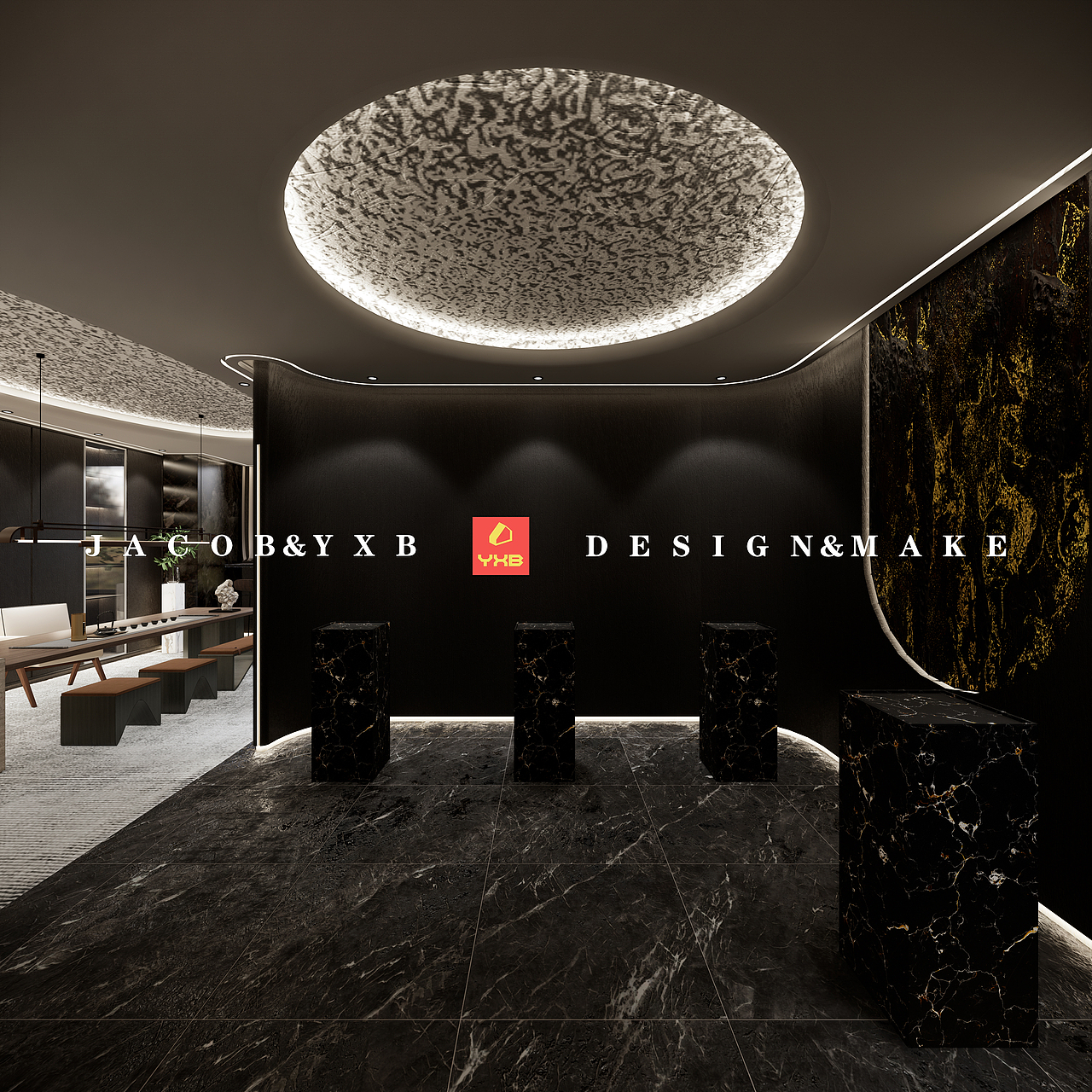 高级感暗黑色系办公室（图ZMzE0MDgwNTQ0） - 展陈设计 - 站酷设计师JACOB雪饼原创素材 - 站酷ZCOOL