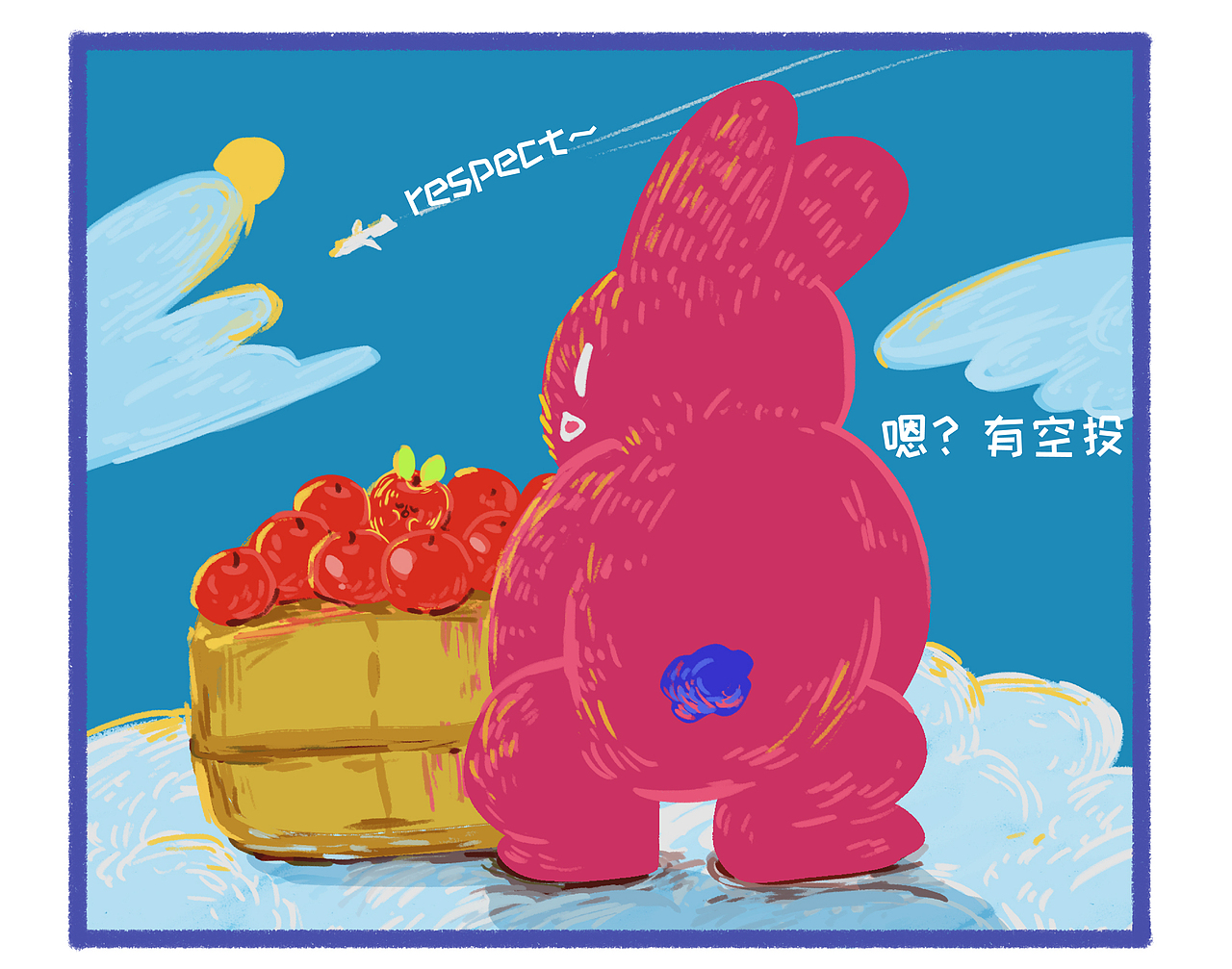 吴二兔&苹果-初遇（图ZMzI0ODczMDA4） - 单幅漫画 - 站酷设计师吴建成原创素材 - 站酷ZCOOL