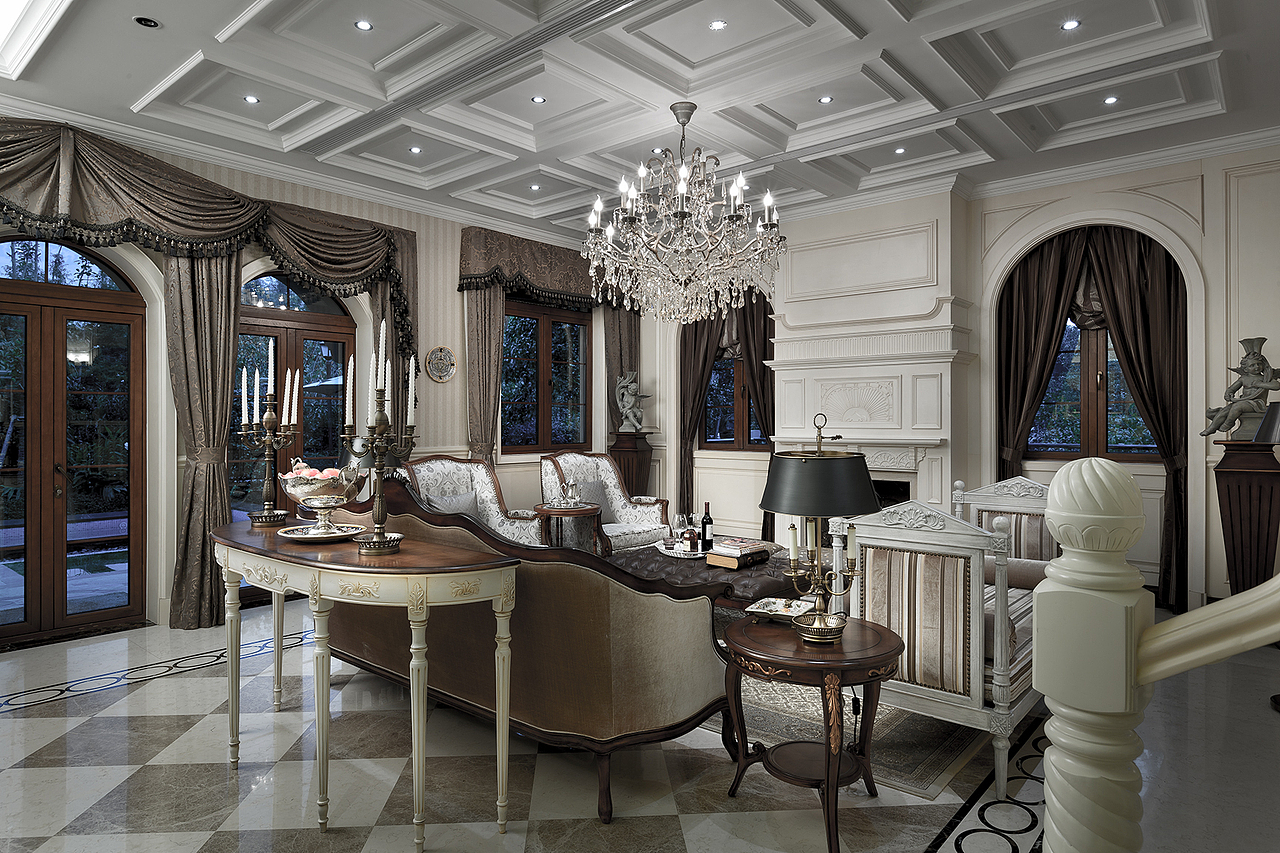 浪漫法式，浑然天成-苏州尚澜湾别墅室内设计（图ZMzA4MDIxNzAw） - 家装设计 - 站酷设计师设计师高龙原创素材 - 站酷ZCOOL