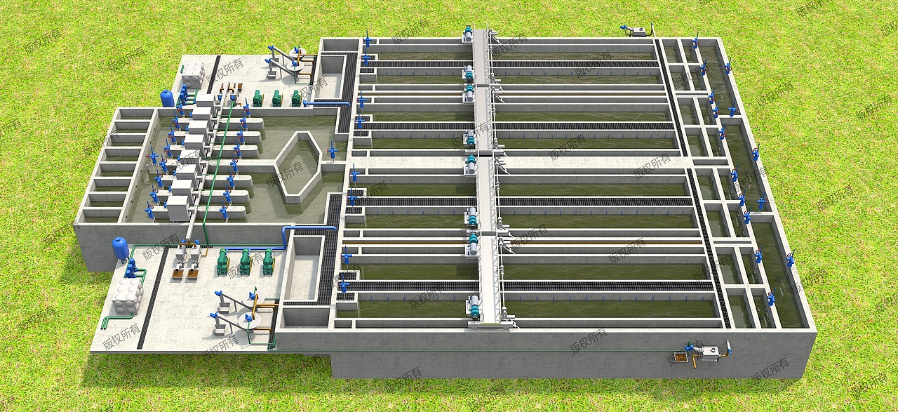 污水处理厂 三维效果图 案例分享