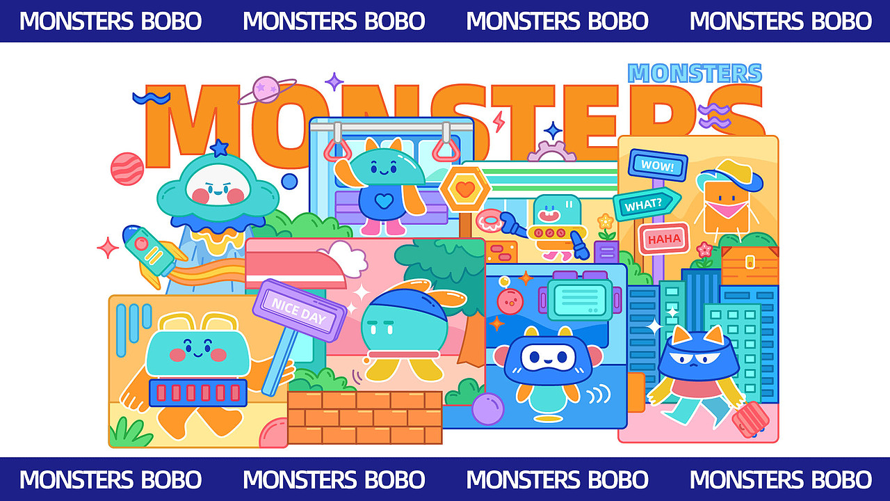 可爱小怪物（图ZMzM2NTA2MTky） - 创作习作 - 站酷设计师仓鼠子子原创素材 - 站酷ZCOOL