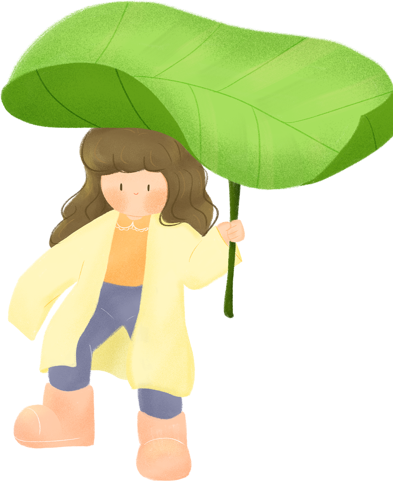 雨水噪点手绘风二十四节气宣传海报