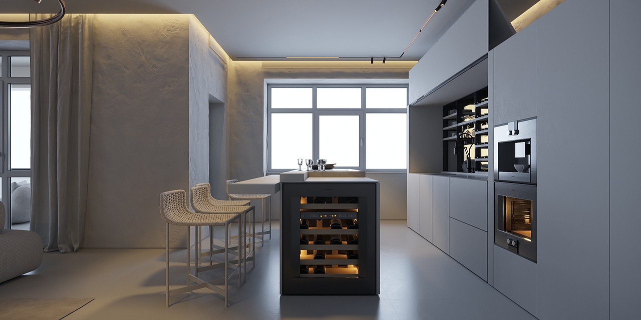 極簡的平層公寓