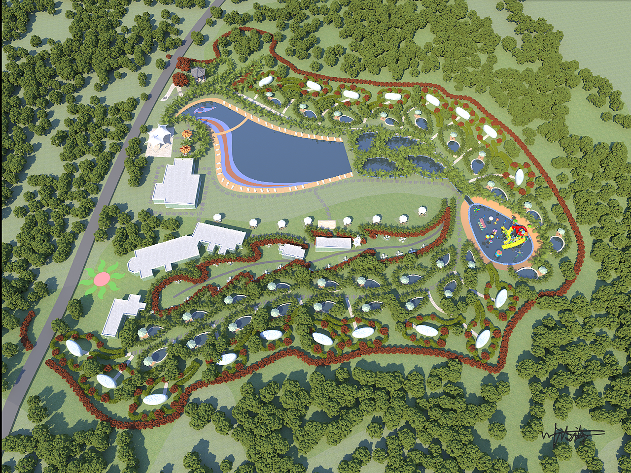 室外效果图|大型规划鸟瞰图