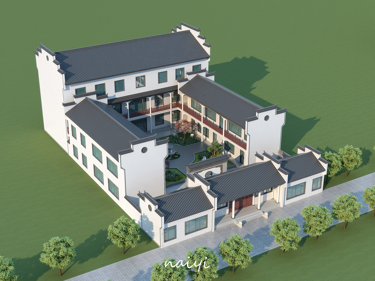 徽派+中式建筑——鸟瞰（图ZMzI1MDUxMTI4） - 建筑设计 - 站酷设计师周奈一原创素材 - 站酷ZCOOL