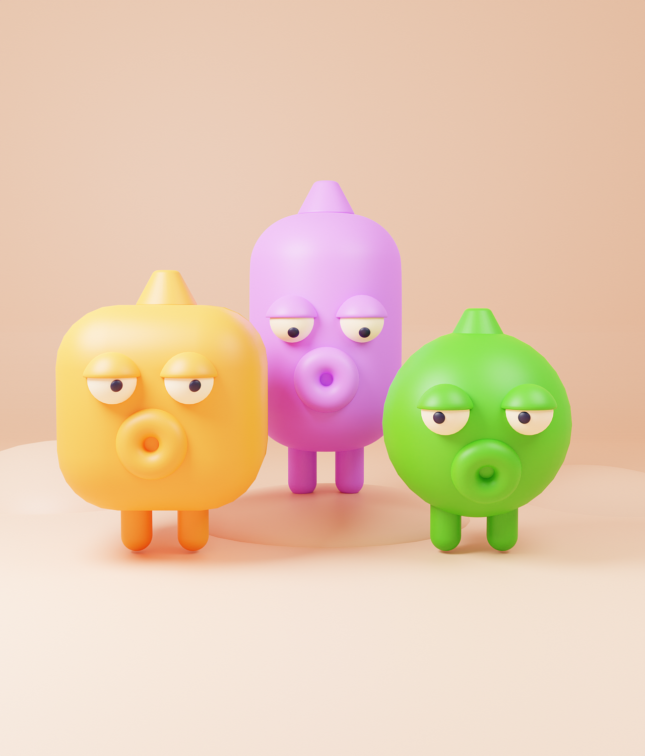 萌三兄弟 Blender练习（图ZMzI4NjA4NzM2） - 场景 - 站酷设计师暖山设计原创素材 - 站酷ZCOOL