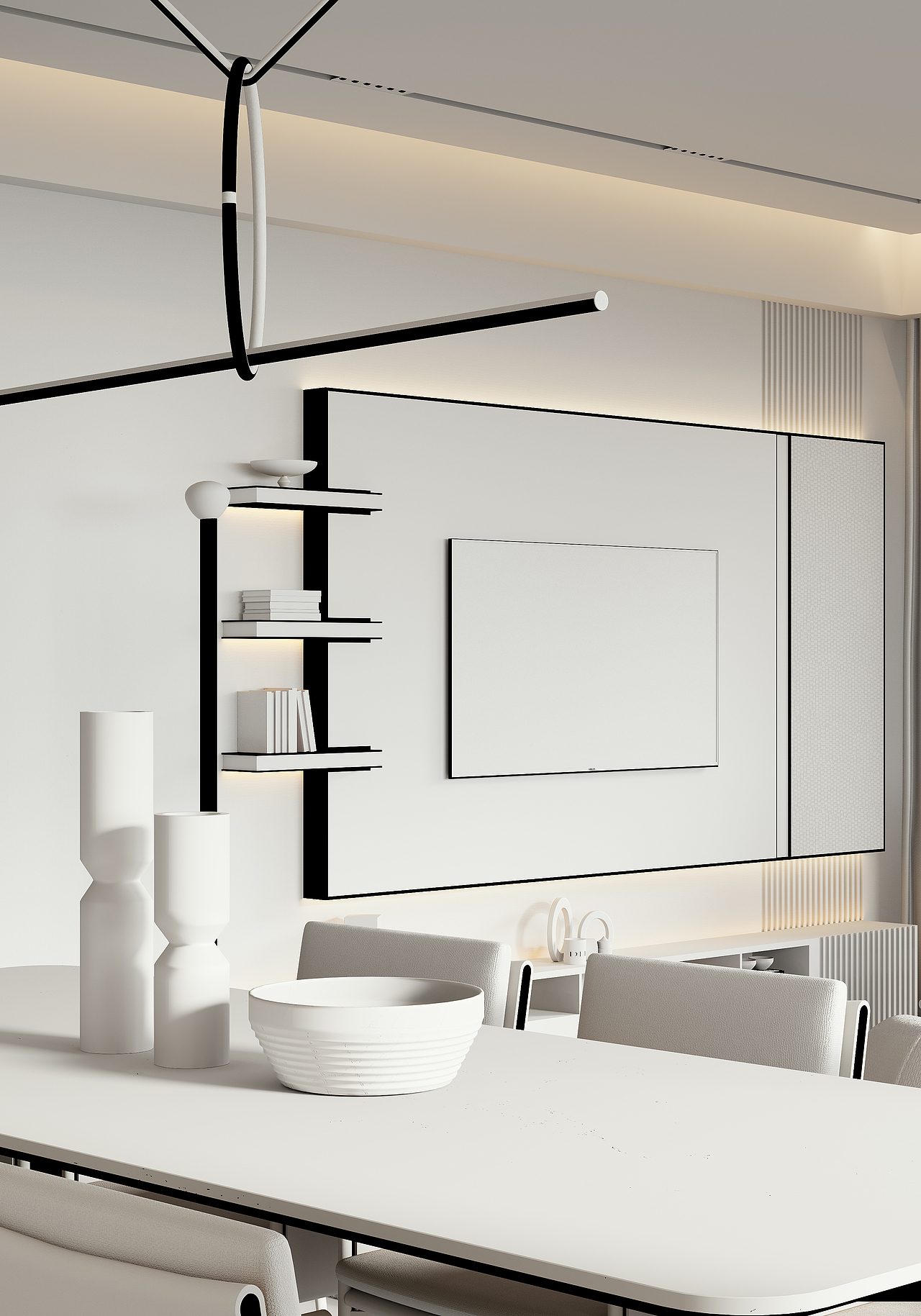 现代轻奢风格渲染效果图