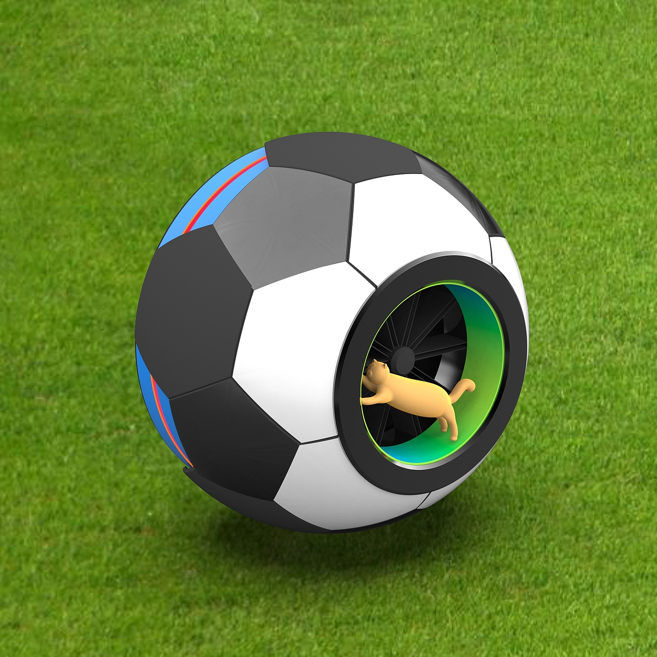 赛车轮毂《猫猫的足球摩天轮》-王牌竞速一周年设计赛