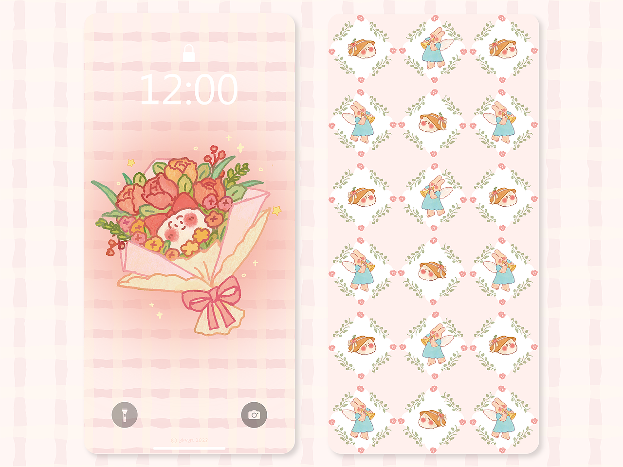 月海镇系列插画壁纸｜春日花园（图ZMzM5MjYxODky） - 儿童插画 - 站酷设计师yueyi_原创素材 - 站酷ZCOOL