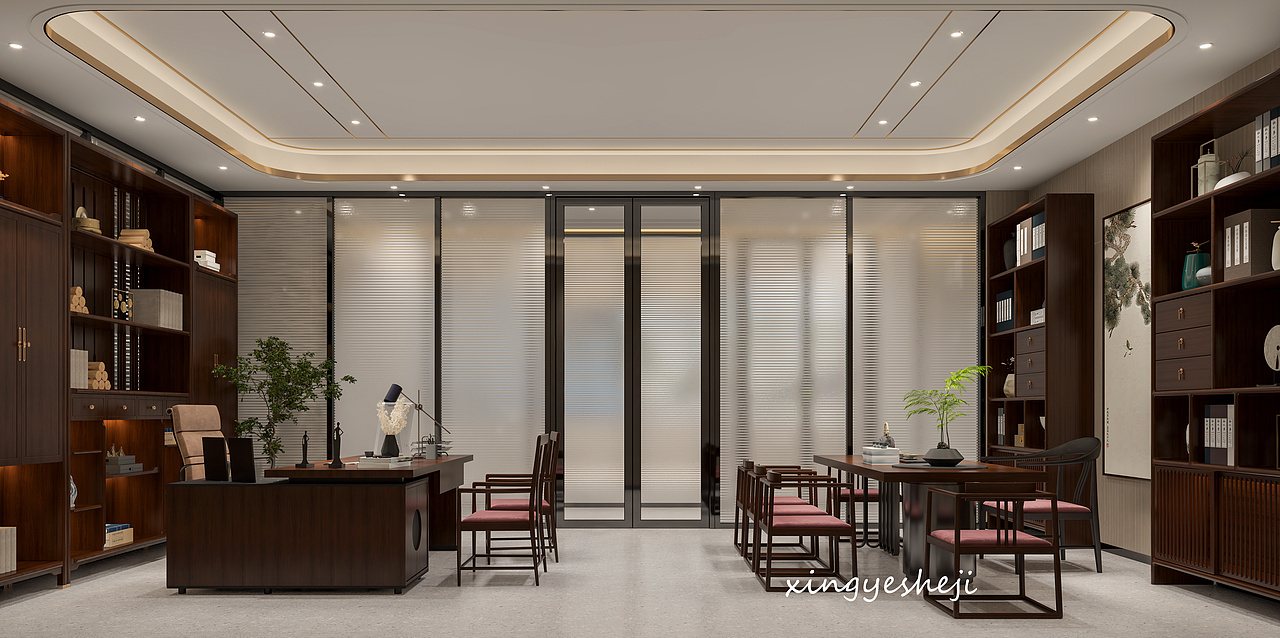 办公空间--新中式与现代风的结合