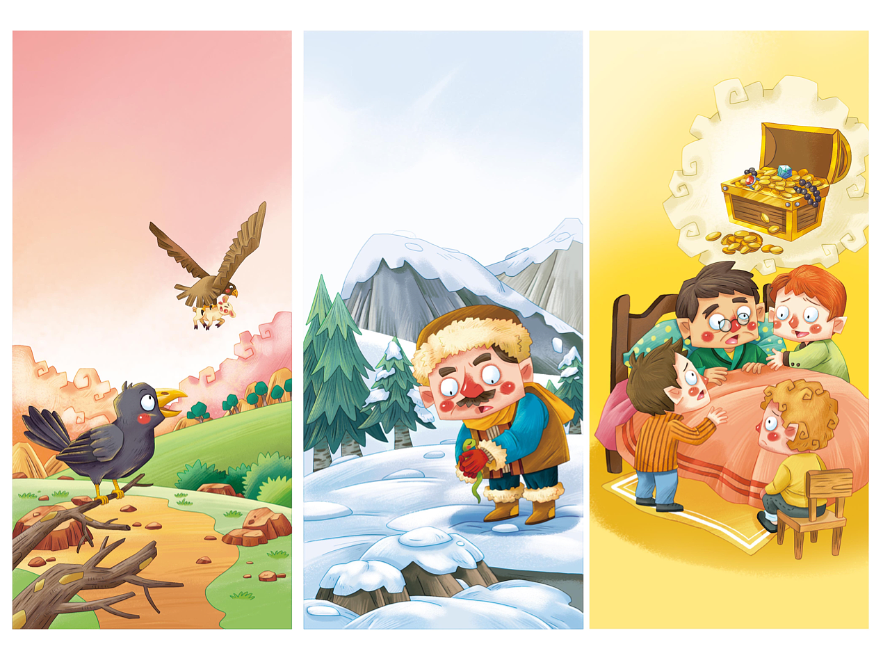 寓言故事绘本（节选）（图ZMzMzNDU4ODQw） - 儿童插画 - 站酷设计师兔牙工作室i原创素材 - 站酷ZCOOL