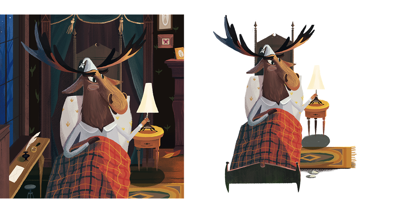 驼鹿先生与他的格子毯子