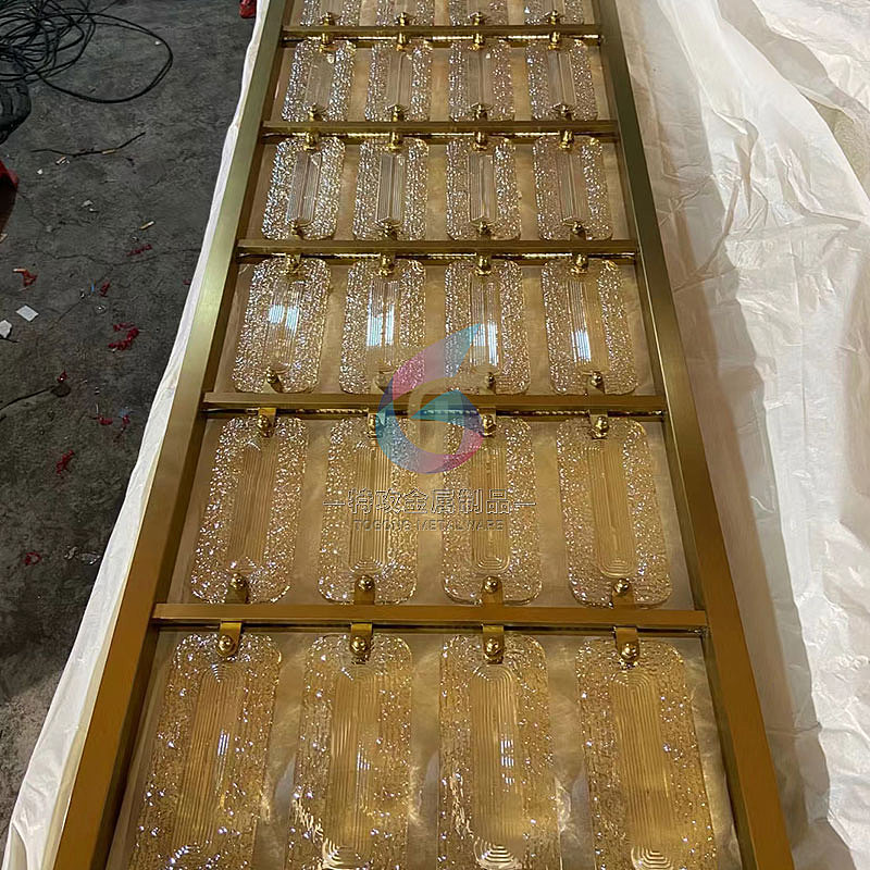 酒店不锈钢玻璃隔断屏风