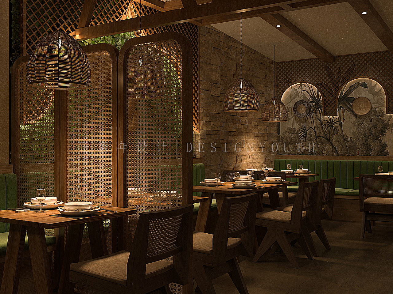 正青年设计 | 成都设计公司-东南亚餐厅设计（图ZMzI1NzUyMTAw） - 商业空间设计 - 站酷设计师成都正青年设计原创素材 - 站酷ZCOOL