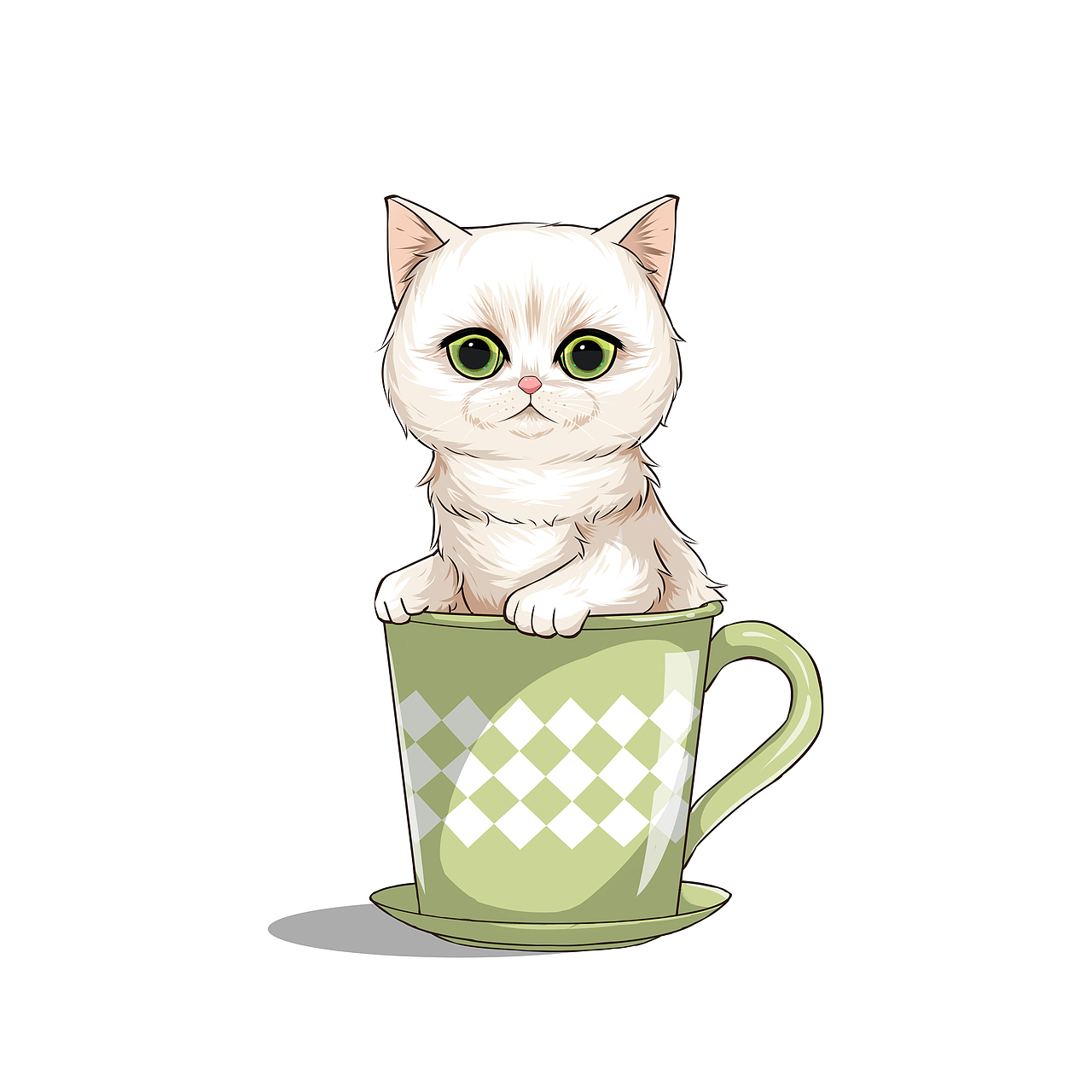 茶杯猫180|插画|商业插画|一个不重复的名12 - 原