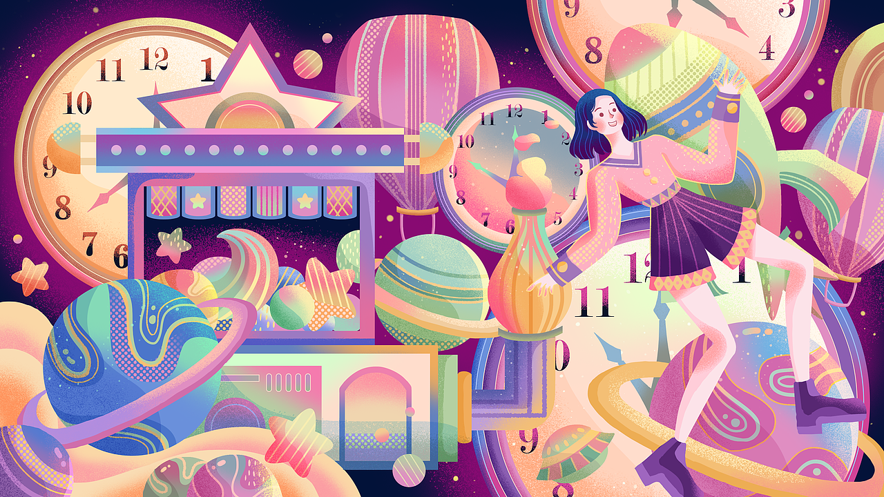 扁平噪点插画（图ZMzQxNDU1NTYw） - 商业插画 - 站酷设计师年糕饼原创素材 - 站酷ZCOOL