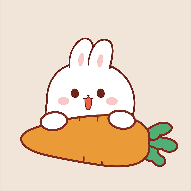 兔子卡通可爱插画设计表情包头像壁纸头像分享