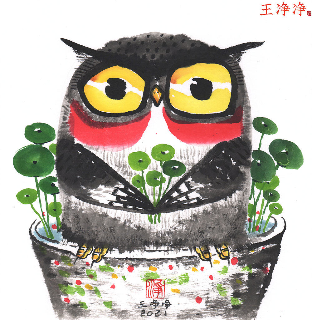36幅萌趣水墨猫头鹰系列插画 用水墨画猫头鹰（图ZMjk4MDMzOTU2） - 绘画 - 站酷设计师画儿晴天原创素材 - 站酷ZCOOL