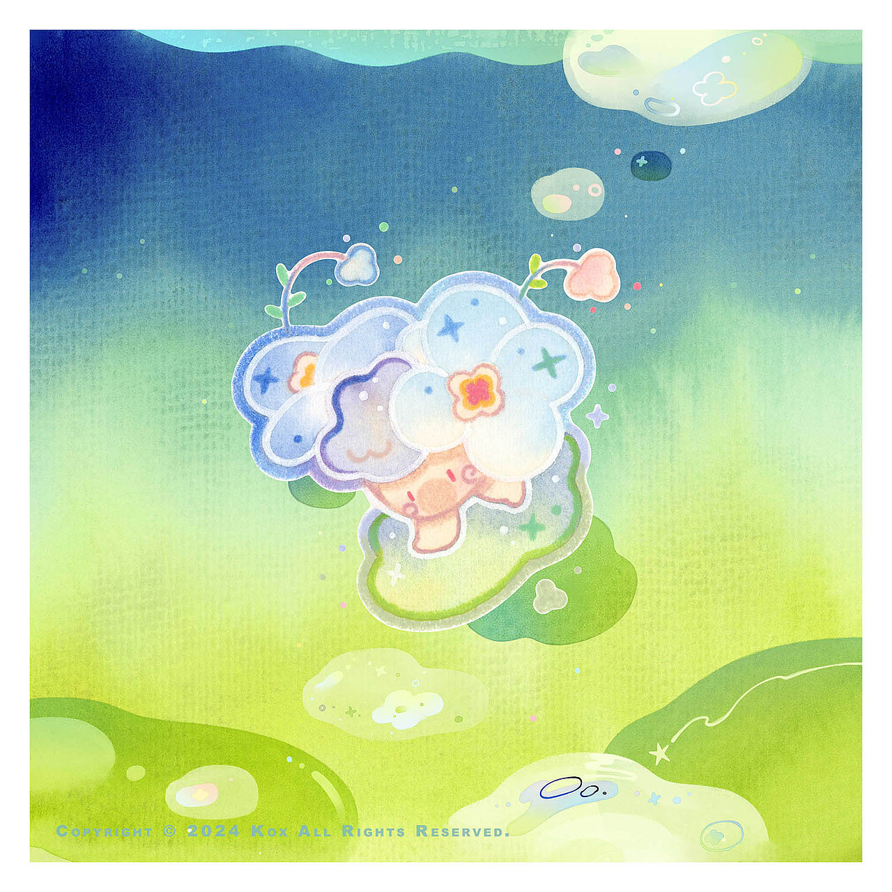 空氣牧場·花葉云（圖ZMzY4MTYwNDA0） - 藝術(shù)插畫 - 站酷設(shè)計師Kox豪爍郎原創(chuàng)素材 - 站酷ZCOOL