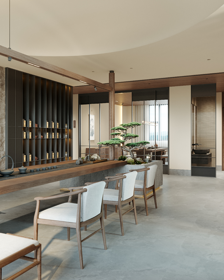 工装茶室效果图表现