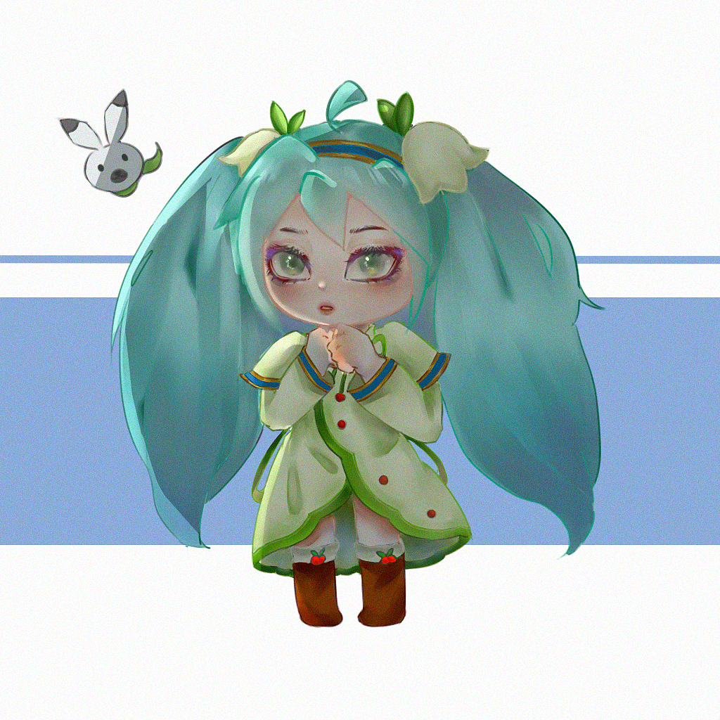 小初音（图ZMzA5MTA2NzA0） - 艺术插画 - 站酷设计师一颗碳灰原创素材 - 站酷ZCOOL