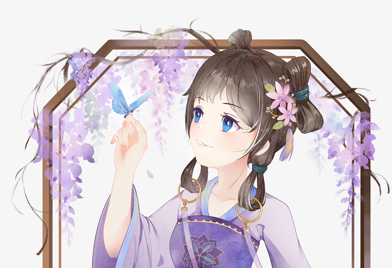 紫藤妖精（图ZMzIzMTUyOTk2） - 商业插画 - 站酷设计师啵彼原创素材 - 站酷ZCOOL