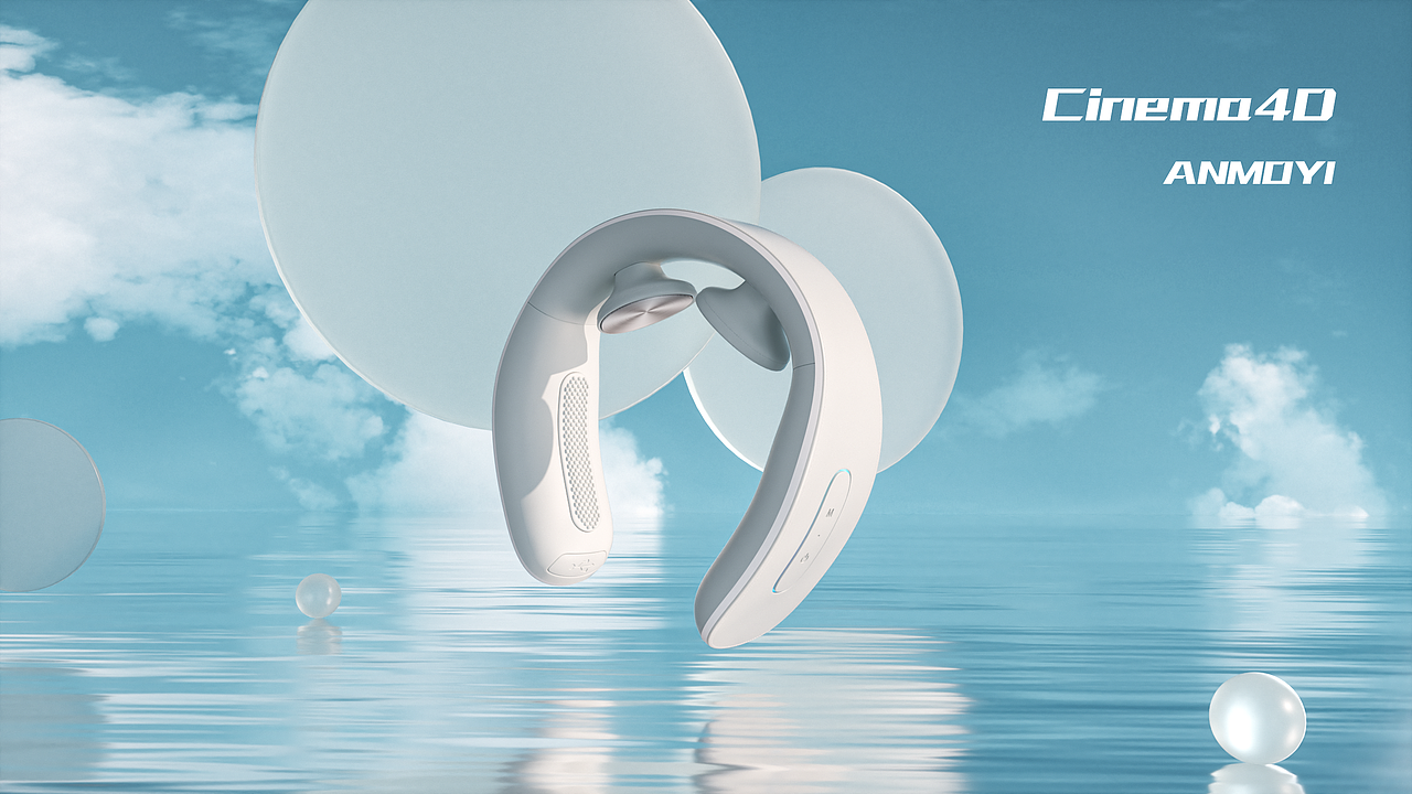 颈部按摩仪 建模渲染练习