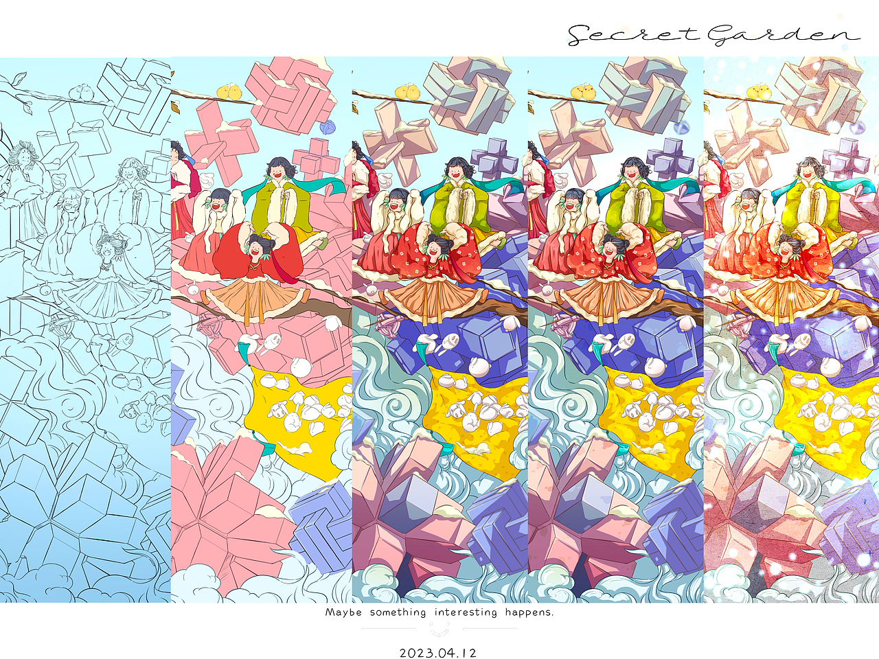 春夏秋冬（图ZMzM3MzYxNTAw） - 商业插画 - 站酷设计师杉小杉原创素材 - 站酷ZCOOL