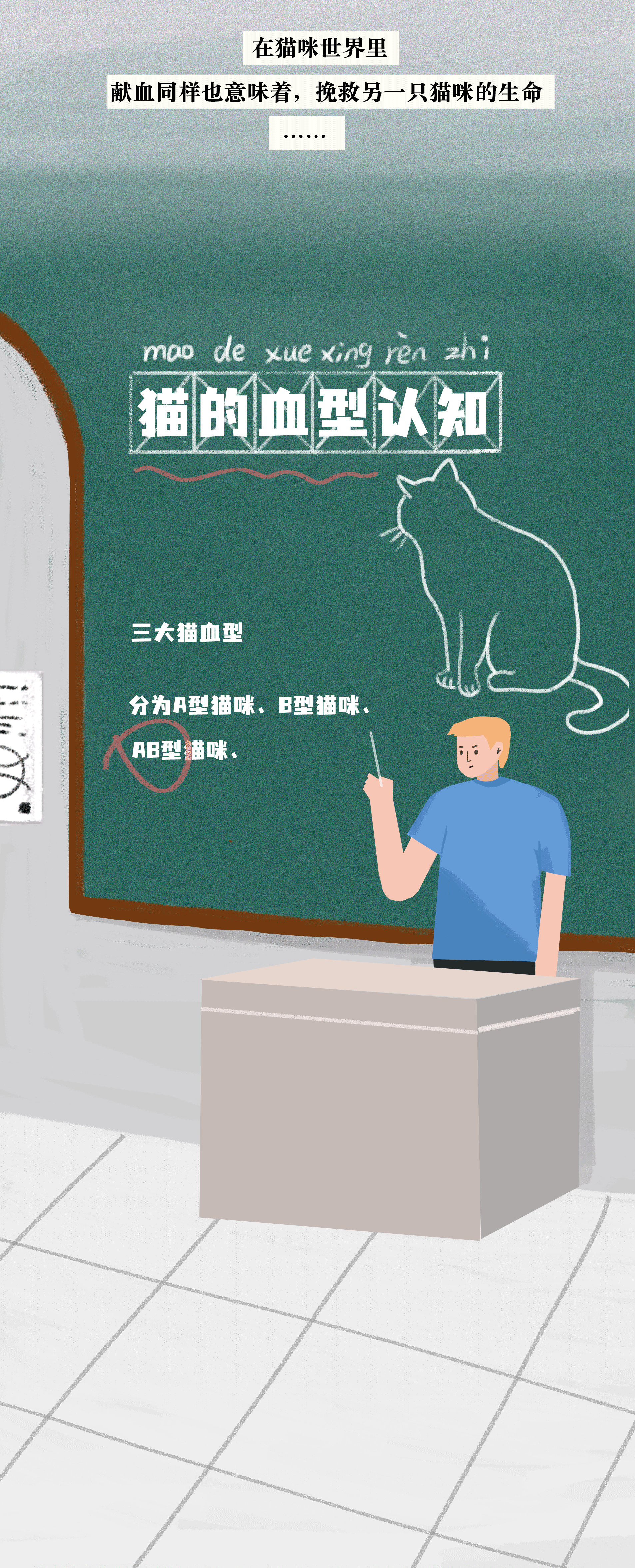 条漫插画-猫咪血型故事