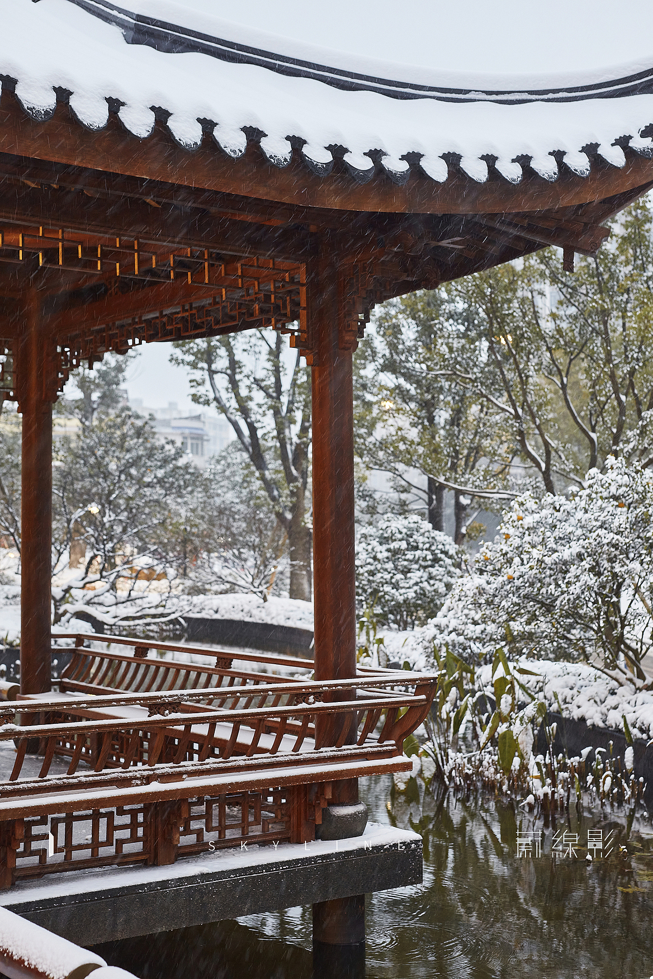 园林拍摄|建筑地产商业摄影|美成仙境的长沙星河湾雪景