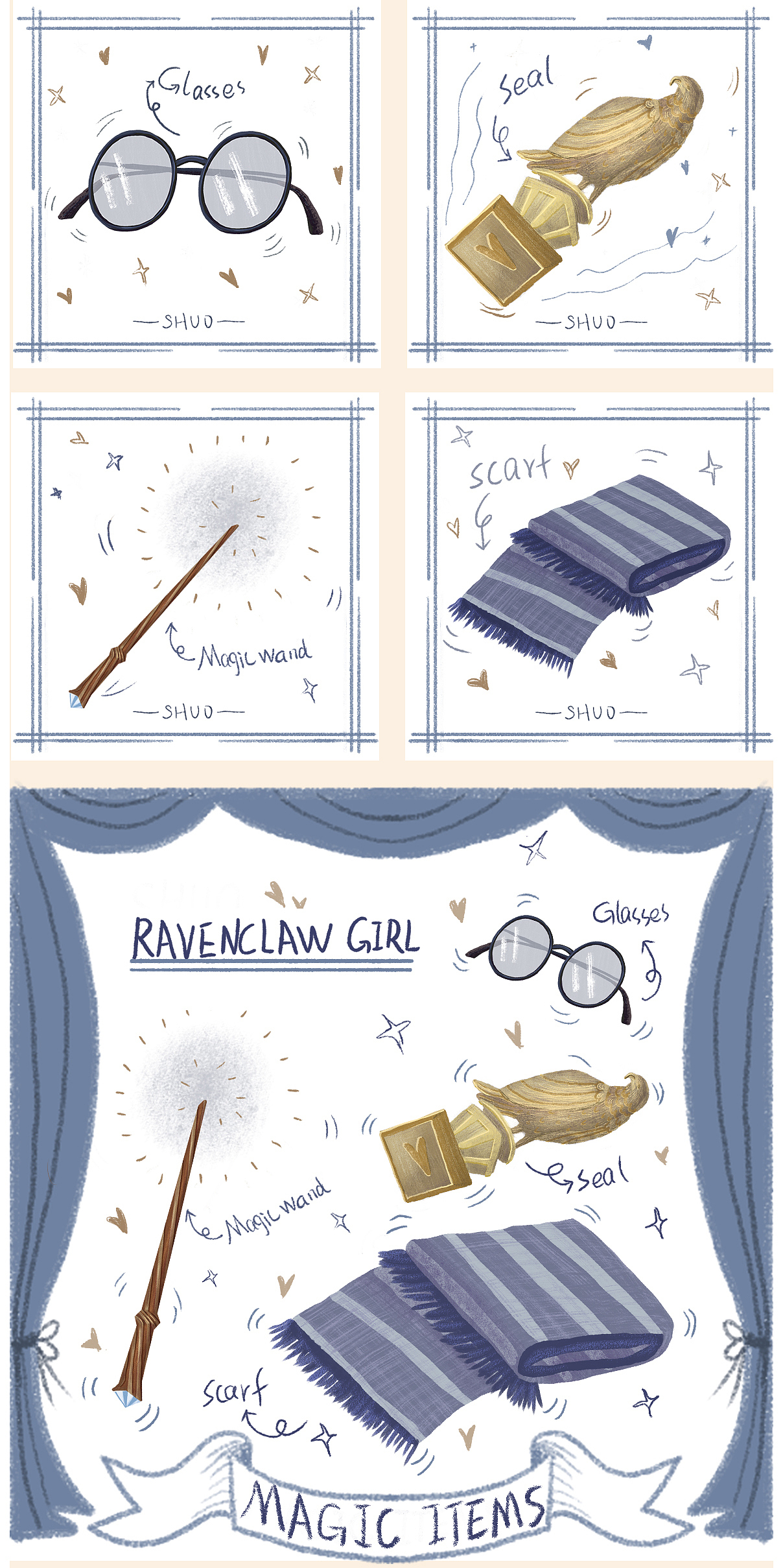 哈利波特魔法觉醒同人图 及小物品（图ZMzMyNDk2NDA0） - 创作习作 - 站酷设计师Houshuo铄原创素材 - 站酷ZCOOL