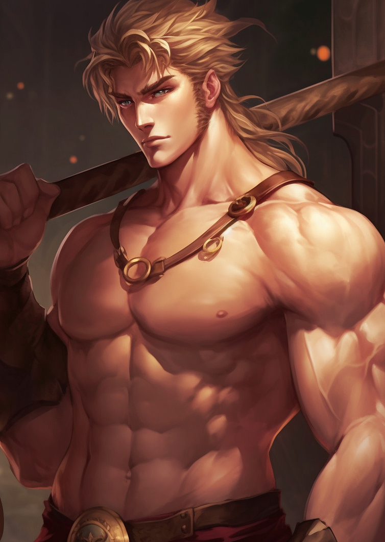 动漫帅哥 欧风 肌肉男 AI+板绘创作 请勿商用