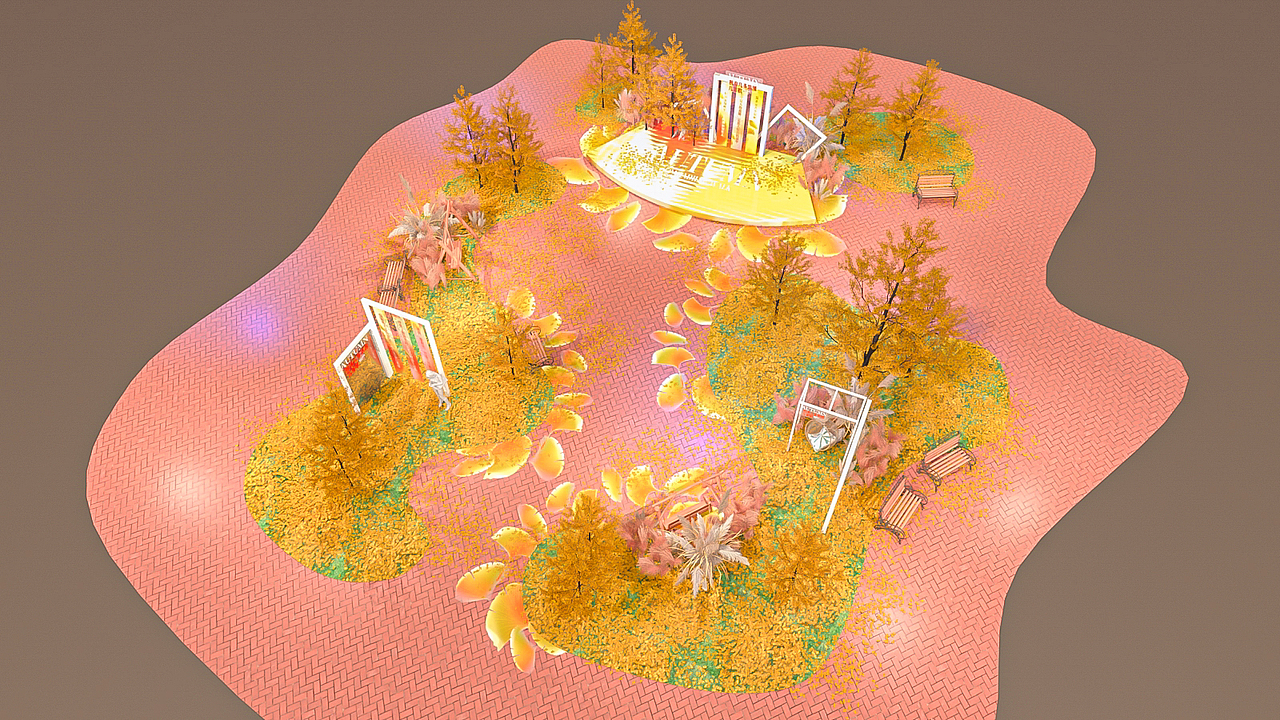 银杏主题的一个美陈