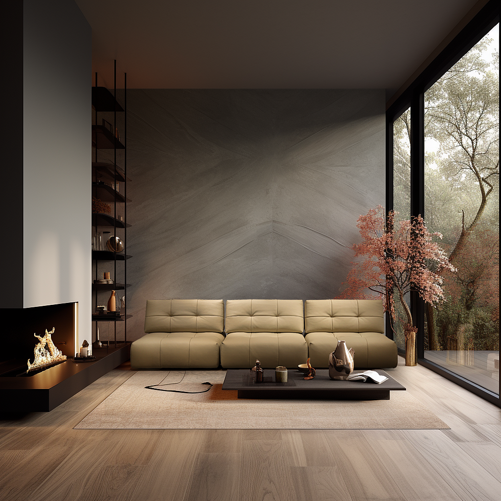 刘丹米黄色沙发