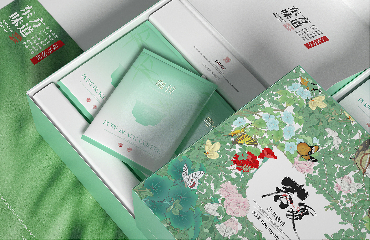 国风咖啡包装设计，春夏限定款（图ZMzQ5MDg0MjU2） - 包装 - 站酷设计师红琬原创素材 - 站酷ZCOOL