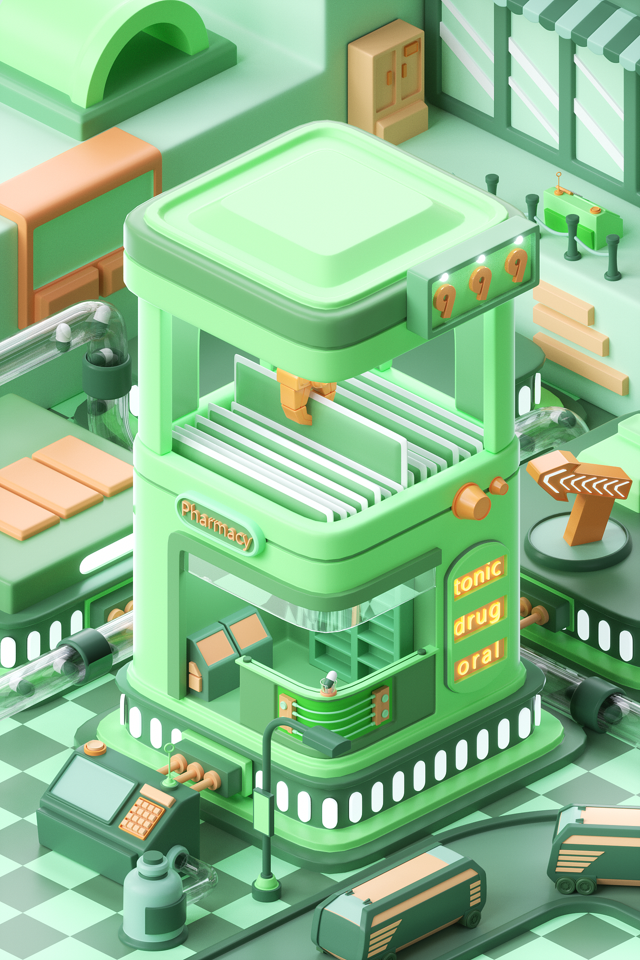 C4D零基础第四期学员作品——NiaoNiao的C4D课堂(上)(图ZMzAzMzc3ODYw) - 场景 - 站酷设计师我就是NiaoNiao原创素材 - 站酷ZCOOL