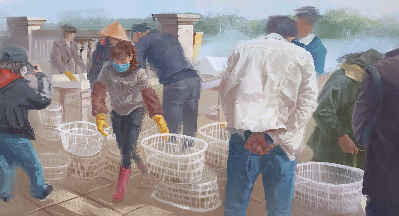 《疫情当下之防城港写生》