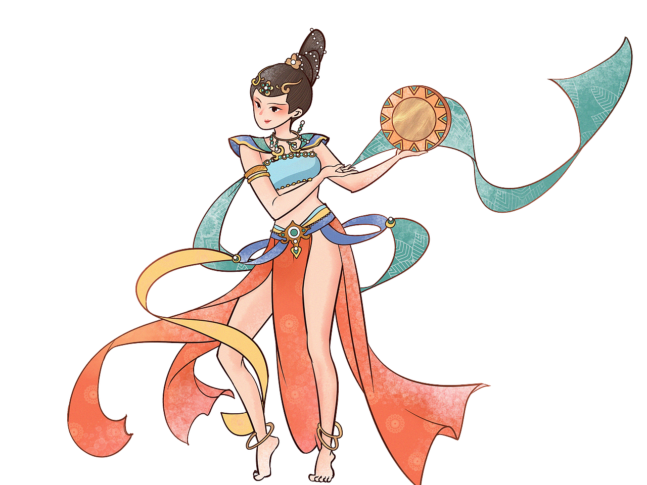 2022.6 一些壁画人物（图ZMzEwNTEyOTA0） - 商业插画 - 站酷设计师有肺无心原创素材 - 站酷ZCOOL