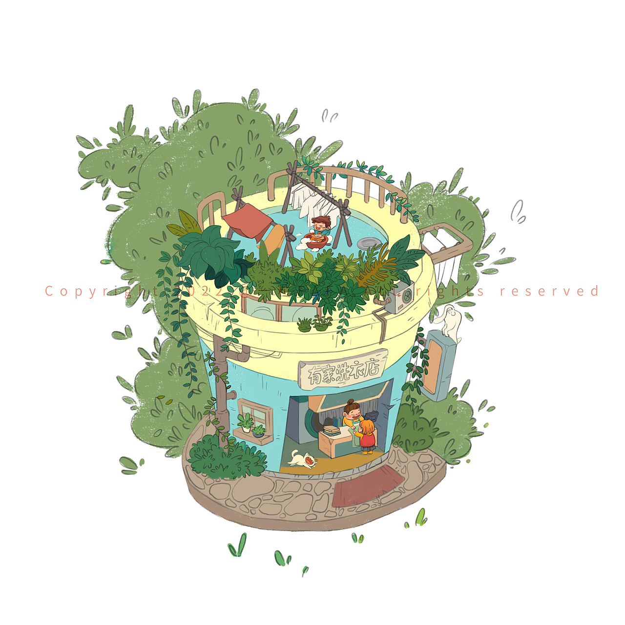 有家小店1—有家洗衣店（图ZMzExNTU3OTMy） - 创作习作 - 站酷设计师一粒FAFA原创素材 - 站酷ZCOOL