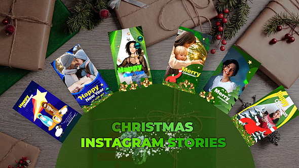 AE模板 | 创意海报介绍圣诞节图片文字排版标题展示