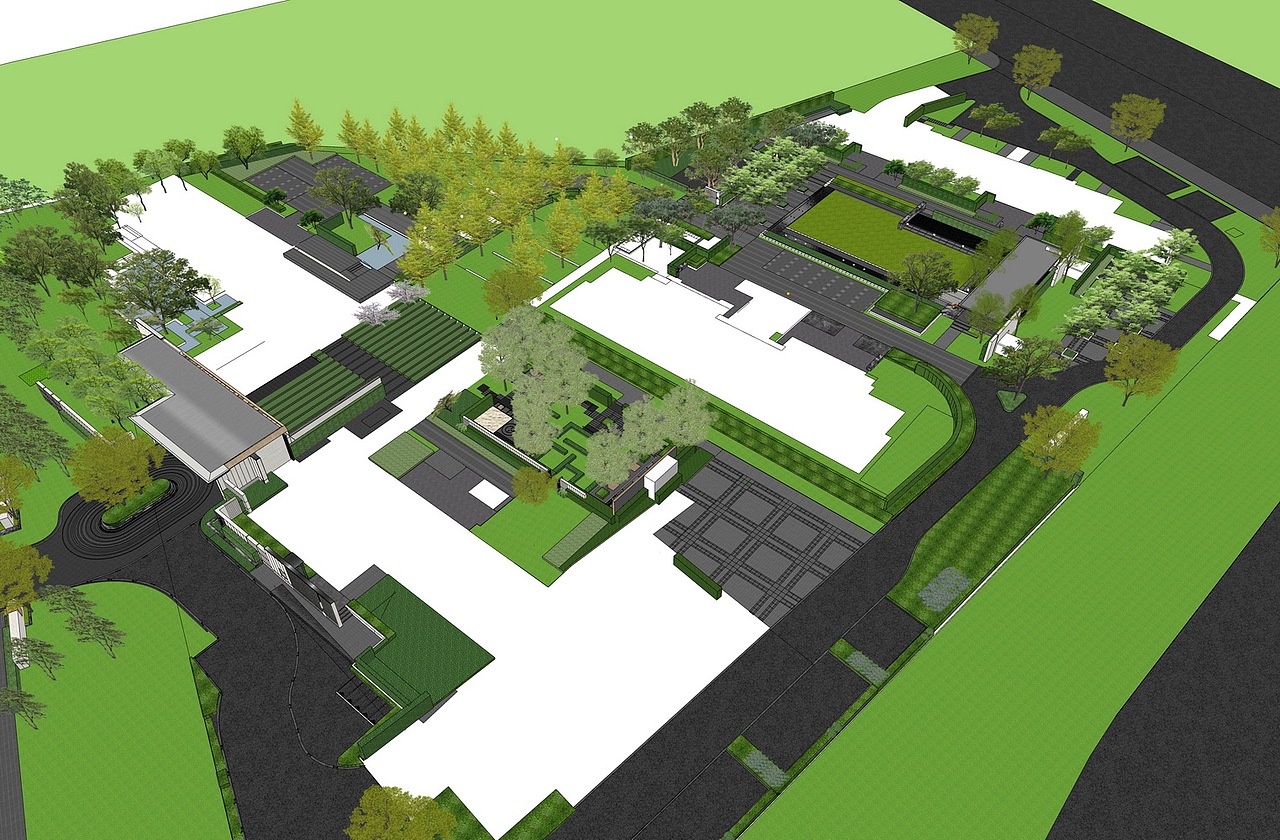 宁波万科朗拾大区景观SU模型下载