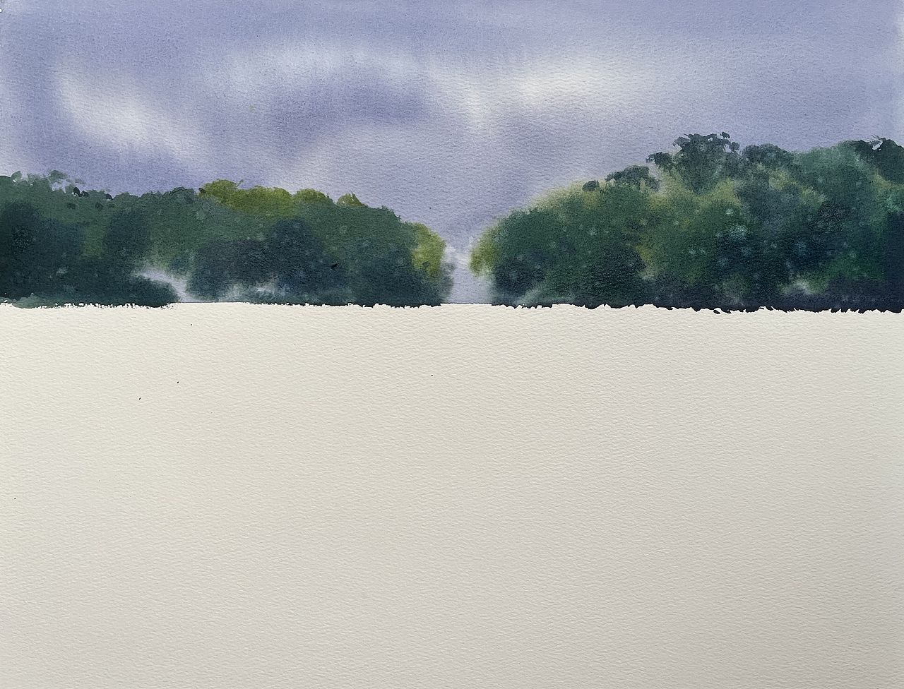 水彩风景——夏末的回忆    夏日西湖
