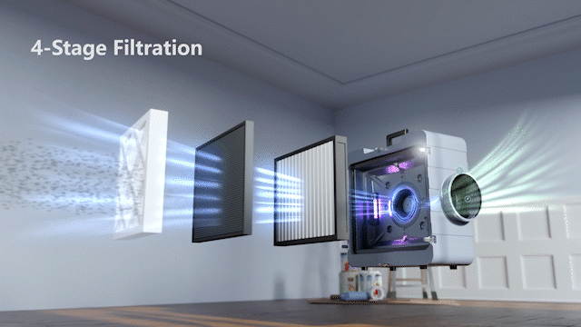 空气洗涤器三维动画